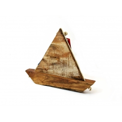 Żaglówka łódź dekoracja z drewna egzotycznego